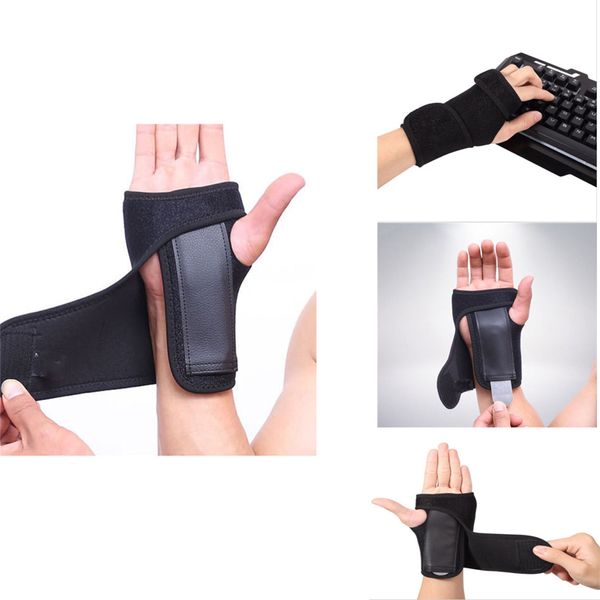 

men´s breathable wrist support splint carpal tunnel sprain arthritis gym sports, Black;red
