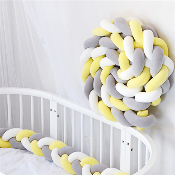 

1m/2m/3m baby nest bumper bed bumper newborn knot braid pillow cushion room decor for babies baby bed protector crib