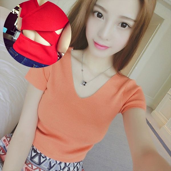 

t-shirt short skirt skirt women's 2020 short high-waisted short-sleeved fashionable women's shirt navel top, White