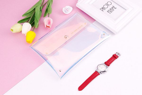 

women bag pvc colorful makeup laser bag lovely purse wallet clear holographic clutch fashion pencil case