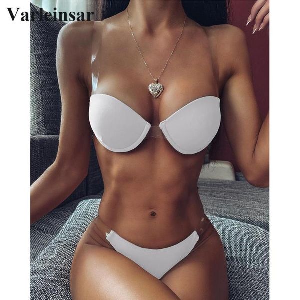 

сексуальный прозрачный ремешок пуш-ап бикини бюстгальтер чашка купальник женский купальники женщины из двух частей бикини набор купальщик ку, White;black