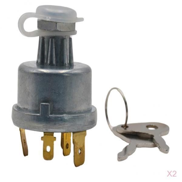

2x ignition switch with 4 positions 6 terminal 2 keys suit for lucas 128sa tractor