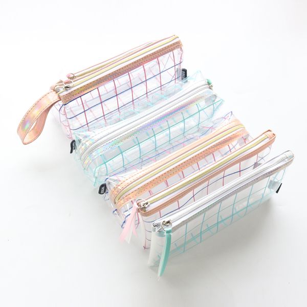 

domikee candy korea transparent pvc school zipper pencil bags stationery supplies,fine student pencil pouch for girls