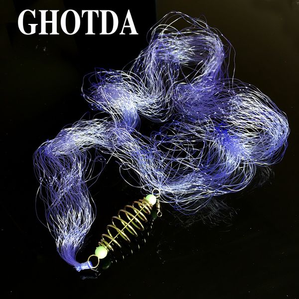 

ga 2pcs fishing net trap luminous bead copper spring shoal small mesh 10 sizes