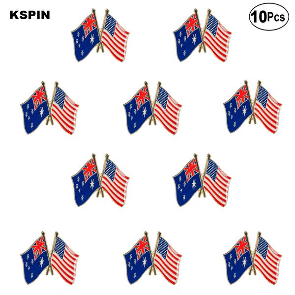 Australien USA Anstecknadel Flagge Abzeichen Brosche Pins Abzeichen 10 Stück viel