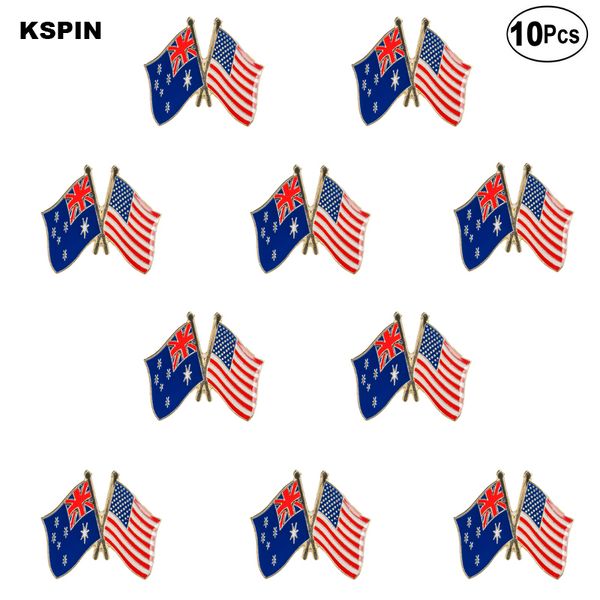 

australia u.s.a lapel pin flag badge brooch pins badges 10pcs a lot, Gray
