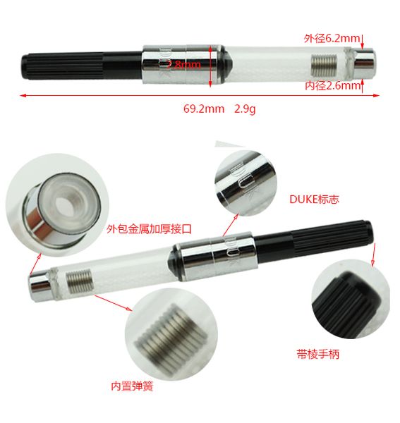 

6x fountain pen quality ink converter convertor suitable for fountain pens by jinhao duke kaigelu regal hero ing