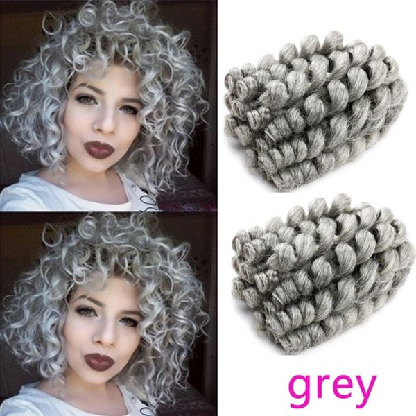 

nicole ombre braiding hair jumpy curly crochet hair grey/black synthetic braids jamaican bounce 8inch 20strands ing