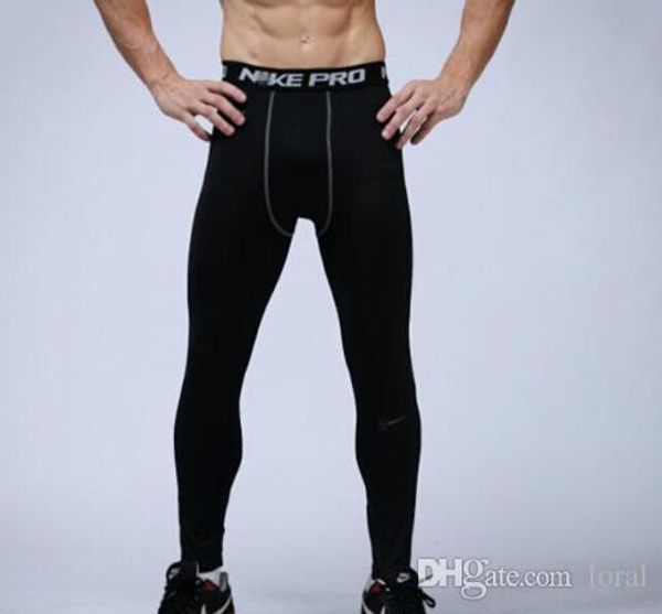 

wholesale brand cotton men skinny pants slim fit skinny casual trousers bodybuilding fitness men compression active pants, Black