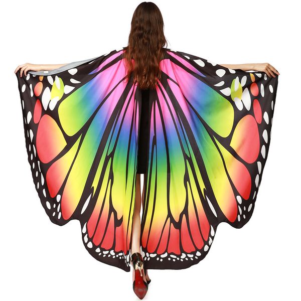 

new 2018 women soft fabric female butterfly wings shawl scarves ladies nymph poncho costume accessory