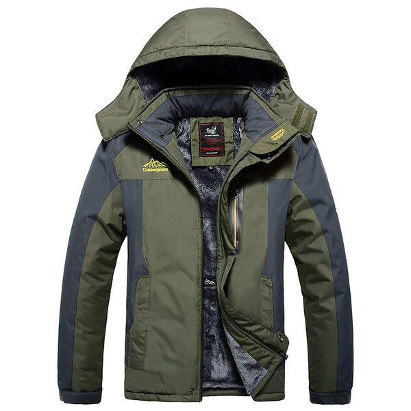 

large size xl-9xl 2019 warm outwear winter jacket men thick warm windproof coat casual men coat, Tan;black