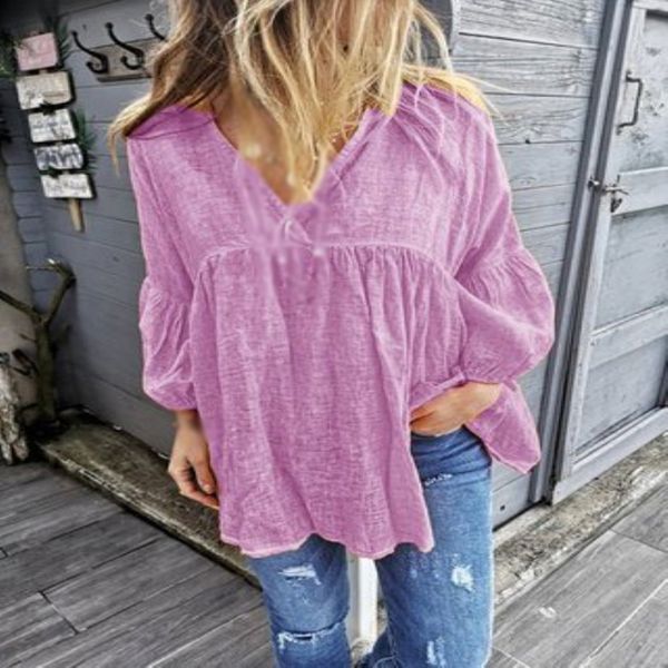 

womens ladies casual loose solid blouse fashion v neck holiday summer dress, White