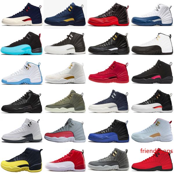 

2019 new 12s cny chinese new year white gold men outdoor shoes 12 fiba french blue game royal sneakers