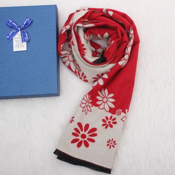 

fashion thicker warm thickened cute flower long scarf shawl female autumn and winter new color mixed wild warm thick scarf