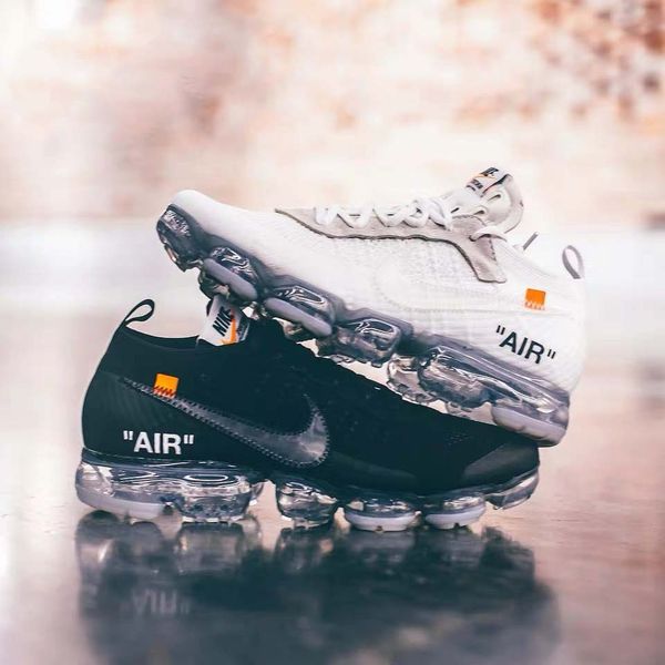 

2018 off white x nike air vapormax fly2.0 vapor running shoes max black white sneakers walking shoes 113001