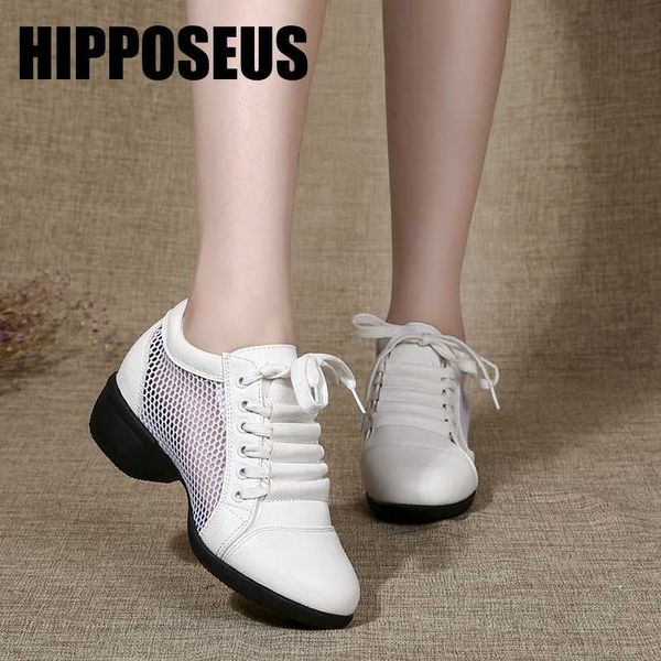 

hipposeus ballroom dance sneakers for women girls ladies soft sole ghost step dance modern jazz square shoes dropshipping
