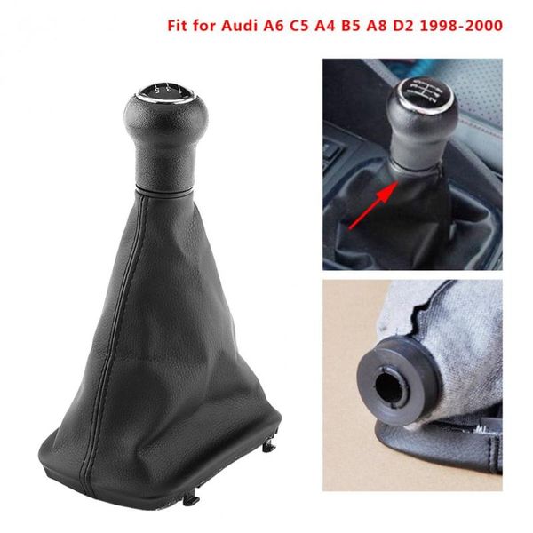 

5 speed car gear shift knob gearstick gaiter boot kit for a6 c5 a4 b5 a8 d2 1998-2000 car-styling