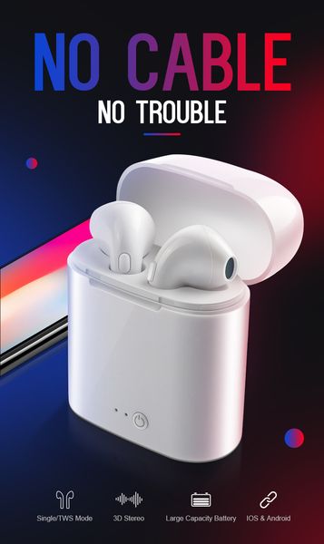 

I7 tw bluetooth head et mini wirele headphone port headphone hand wirele headphone with millet mobile phone charger fa t del