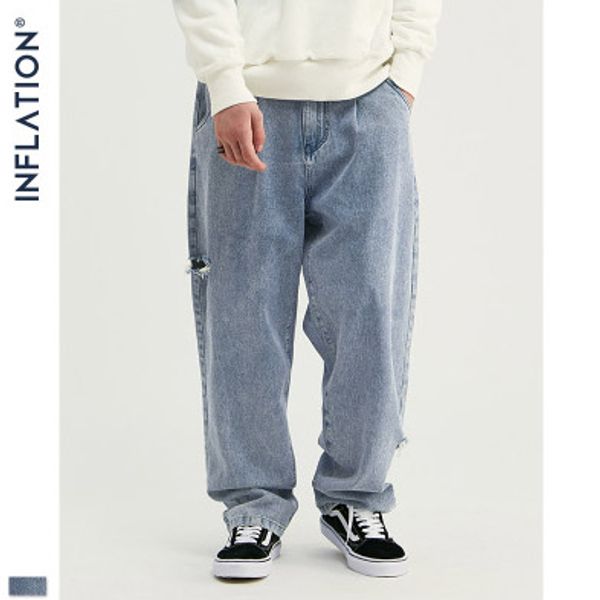 

boys designer jeans inf mens clothing tide brand hip hop tannin wash water handmade hole straight loose dancing jeans for wholesale new, Blue