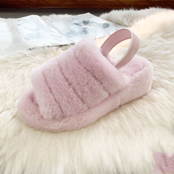 

spring plush slippers 2020 ms flat bottom antiskid indoor all-around comfortable sandals outdoor leisure women's plus size 35-43, Black