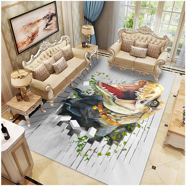 Nordic Luxurious Living Room 3d Printed Carpet Sofa Tea Table Cushion Dinosaur Carpet Footcloth Blanket Bedroom Households Simple And Modern Carpet