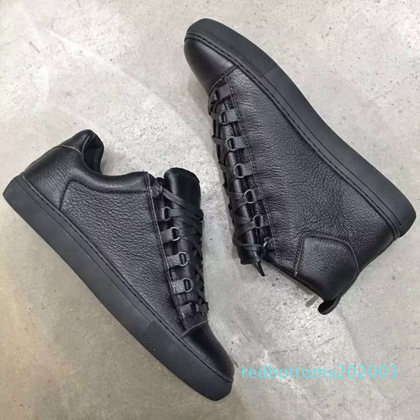 

with box] luxurious designers arena low sneakers shoes red,black,white leather men's brand kanye west casual walking flats 38-46 r03