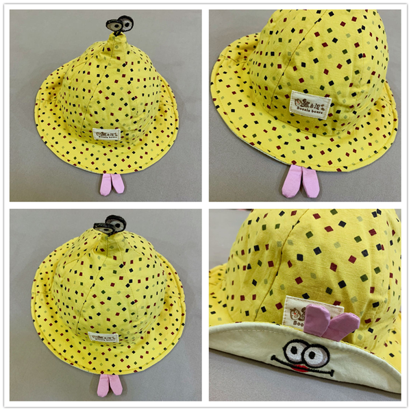 

spring summer fashion casual cute toddler hats newborn accessories baby boys girls sun caps kids nonnets infant props, Yellow