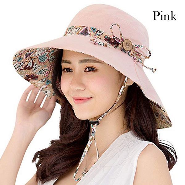 

women summer hat floral decoration folding hat beach caps sun uv protection outdoor beach bowknot hats, Blue;gray