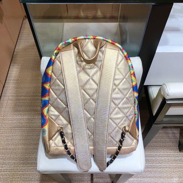 

new women's backpack fashion backpack luxury backpack gold graffiti bag canvas fabric casual printing dhl ing