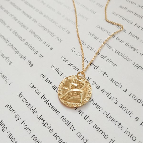 

925 sterling silver gentleman avatar coin pendants necklace feminism series design portrait necklace for women charms jewelry