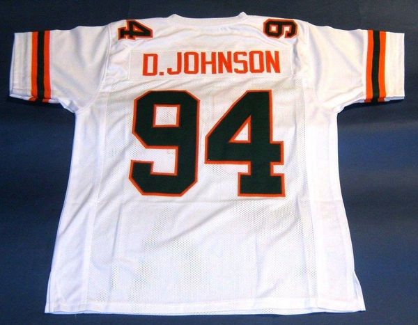 

94 dwayne johnson custom university of hurricanes jersey the rock ballers white mens stitching college s-5xl football jerseys ncaa, Black;red