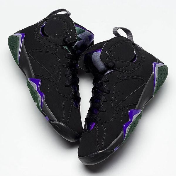 

2019 Новый 7 Ray Allen PE Мужская Баскетбольная Обувь Хорошее Качество Черный Fierce Purple Тем