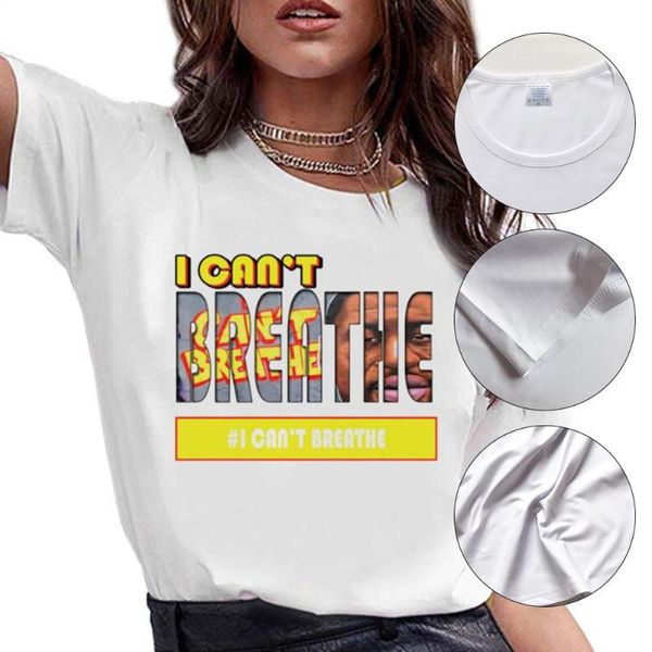 

women's t-shirt i can't breathe print t shirt women short sleeve soft short sleeve with round neck style comfortable clothing, Black;blue