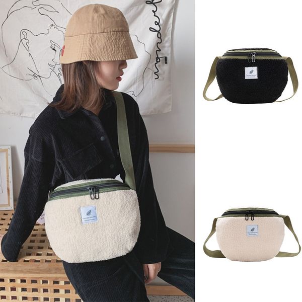 

ocardian sholder bag wild simple shoulder messenger zipper solid bag new fashion plush pocket casual shoulder bags