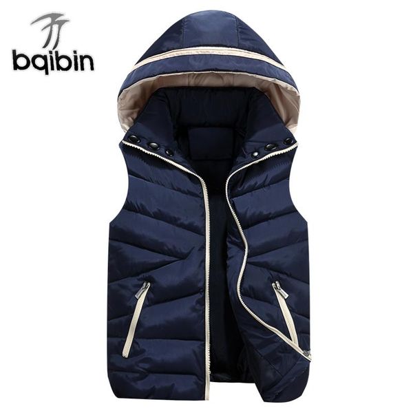 

2019 new autumn winter men warm vest detachable cap cotton femme sleeveless jacket casual cardigan waistcoat 3xl, Black;white