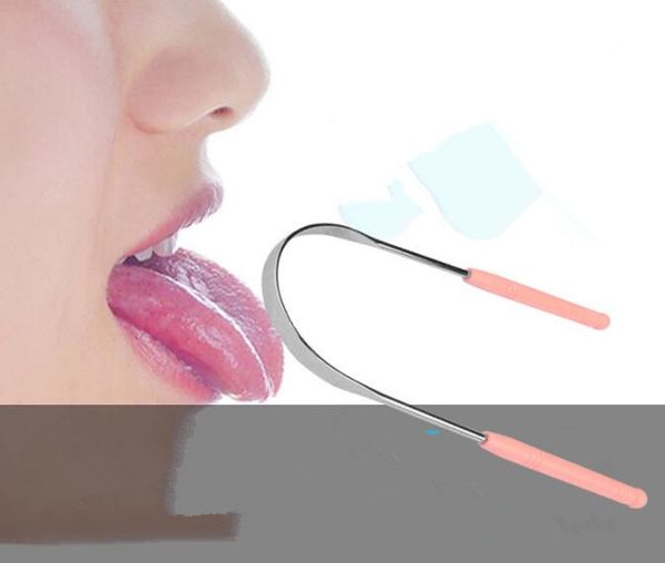

new health stainless steel tongue scraper cleaner fresh breath cleaning coated tongue toothbrush dental oral hygiene care tools