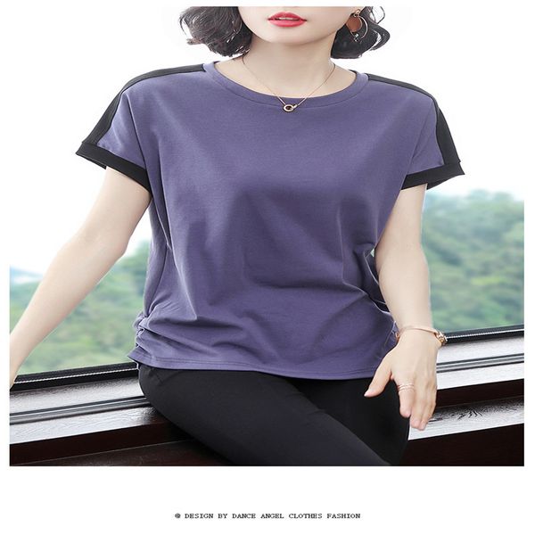 

women's silhouette cotton short sleeve t-shirt in white for spring/summer 2020 063