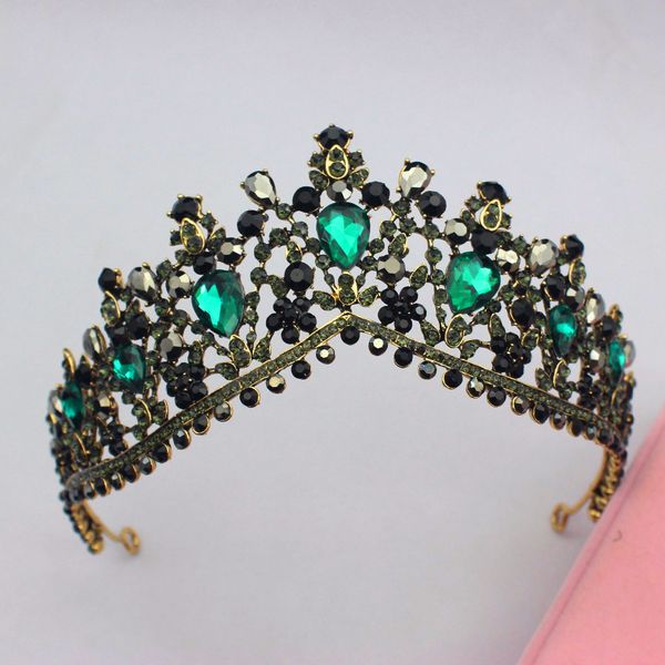 

gorgeous crystal vintage wedding bridal tiara crown headpiece women prom diadem hair ornaments bride head jewelry accessories, Golden;white