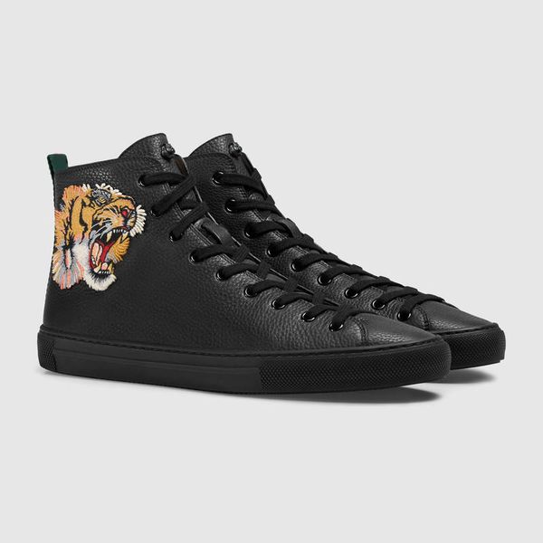 

new designer high black white leather tiger head embroidery casual shoes party shoes fashion g luxury sneakers for men women l26