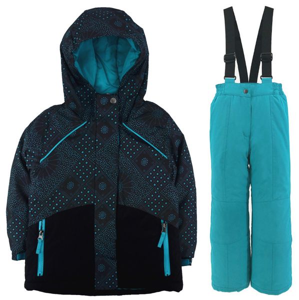 

children's ski wear set winter thicken waterproof jacket mountaineering wear boys and girls snowsuit wind and snow, White