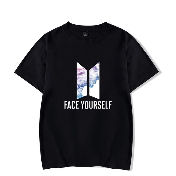 

Face Yourself Printed BTS Casual Mens Womens Tshirts Summer Male Female Short Sleeved Tops Crew Neck Tees