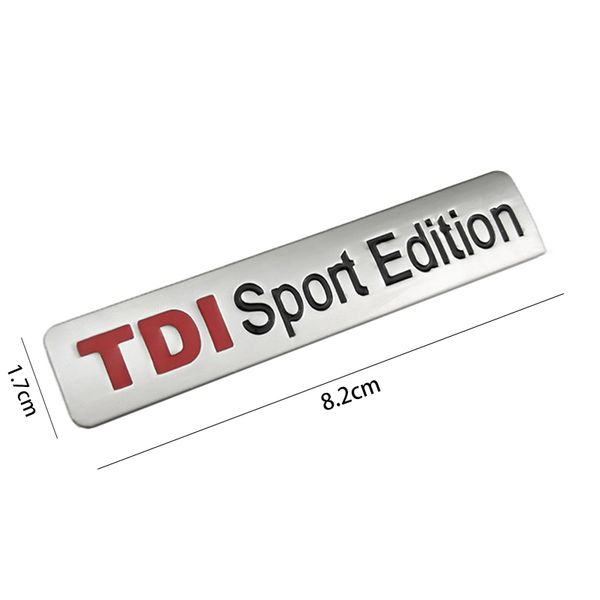 

metal red tdi sport edition logo turbo car letter sticker emblem chrome badge decals for vw polo golf cc tt jetta gti touareg