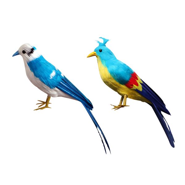 

2 pieces fake birds artificial table decoration pgraphy accessories