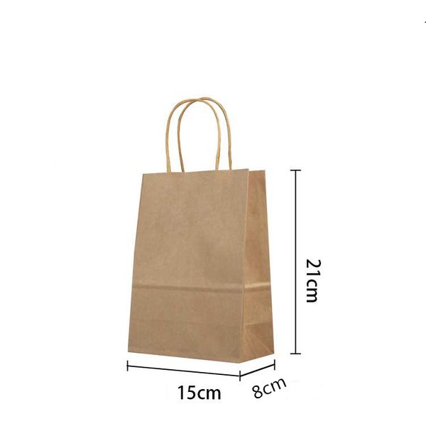 

50pcs 21x15x8cm diy multifunction soft color paper bag with handles festival gift bag shopping bags kraft paper packing bag