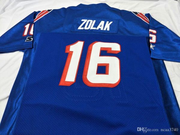 

men blue white scott zolak #16 team issued 1990 game worn retro college jersey size s-xxxl or custom any name or number jersey, Black