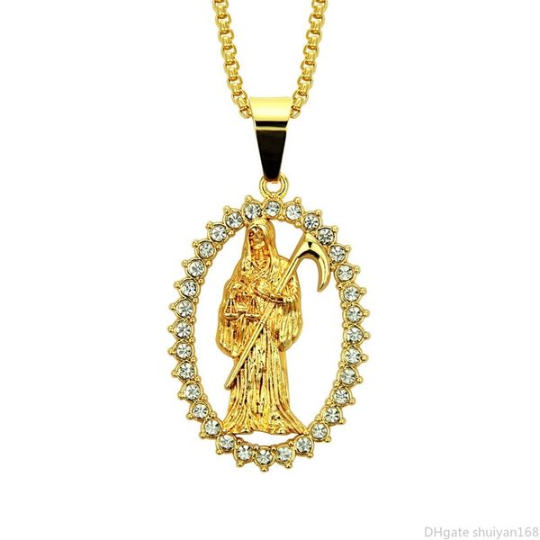

hip hop mens cross jesus pendant necklace iced out portrait charm designer necklaces street dance nightclub pendant statement jewelry, Silver