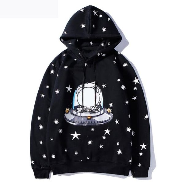 

new designer hoodies for women streetwear with bear letters fashion brand hoodie long sleeve men women clothing 2 colors m-2xl, Black