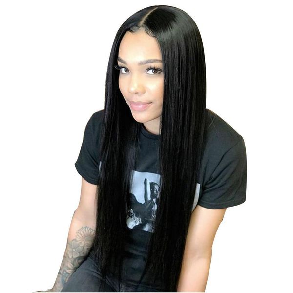 

360 lace frontal wig straight brazilian lace front human hair wigs with baby hair pre plucked glueless remy hair lace wig ujibg, Black