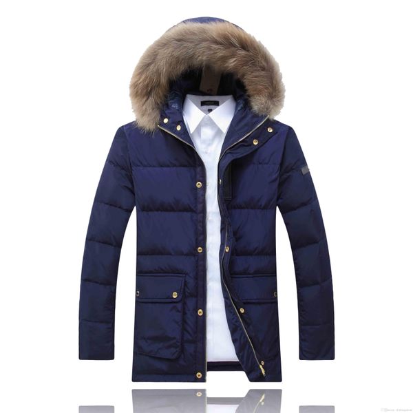 

burberri british brand classic mid-length down jacket winter casual trend wild jackets outdoor warm hooded coat luxury parka, Black