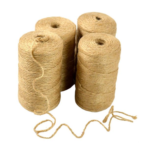 Natürliche Jute-Schnur, Sackleinen-Schnur, Floristen, 100 m, gewebte Seile, Wickelschnüre, Faden, DIY, Scrapbooking, Basteln, Dekor, ZC0595